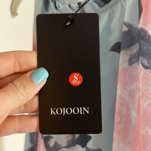 Amazon Kojooin Blue & Pink Floral Sleeveless Dress- S - Picture 6 of 6